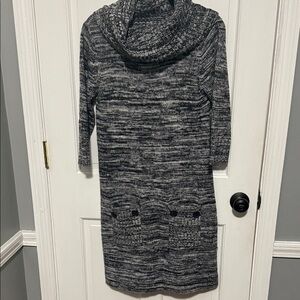 Alyx Black and Gray Women's Cowl Neck Sweater Dress